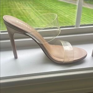 Express clear strap heel